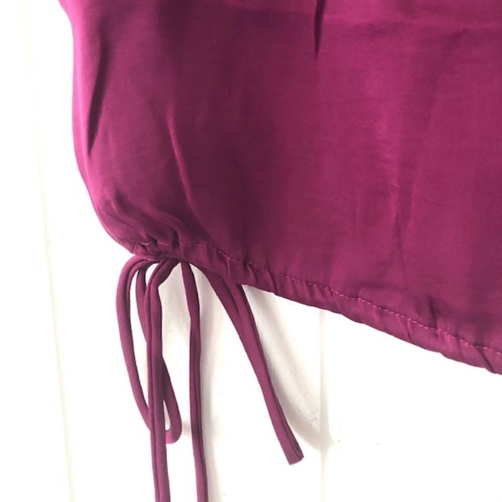 Free People Dark Orchid Blouson Satin Crop Top - Picture 8 of 10